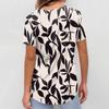 Women's Fashion Printed  Short Sleeve Care Workwear With Double Pockets Top