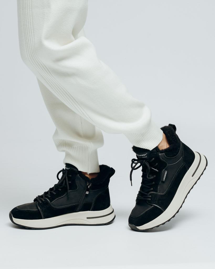 Winter Sneakers Lifexpert 80453 36 Black Nubuck Suede Wool