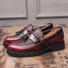 Men's Cross-Border Plus Size Casual Leather Tassel Shoes - Retro British Business Formal Style