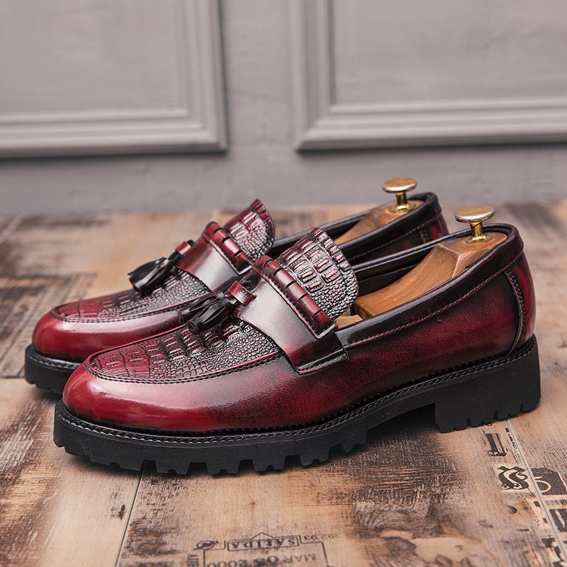 Retro British Style Men s Plus Size Tassel Leather Shoes - Fashionable Casual & Formal 44