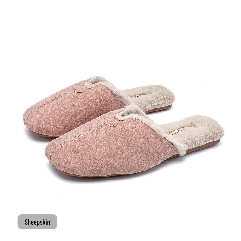 

Cloud Group High-End Sheepskin Velvet-Lined Non-Slip Women s Indoor Cotton Slippers 40/41 (for size 39-40 feet)