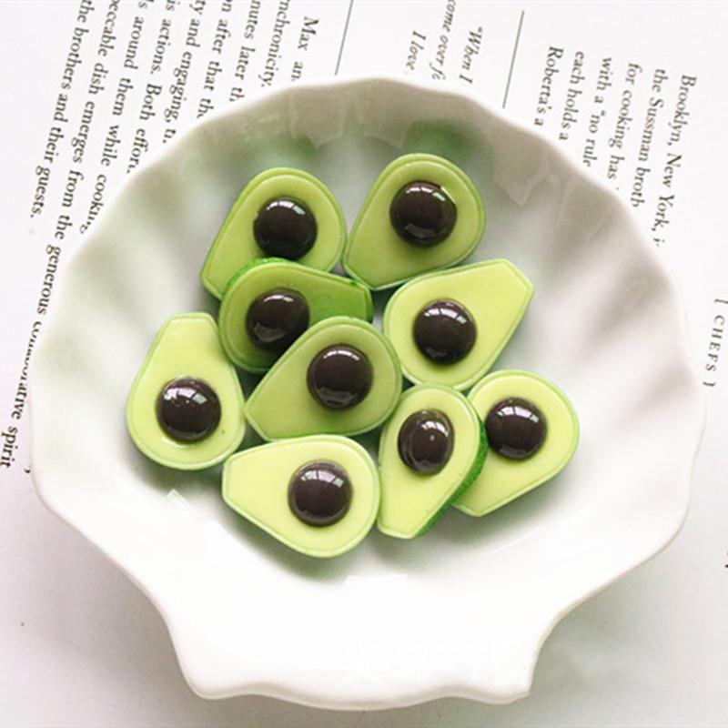 Kawaii Cartoon Avocado Flatback Resin Cabochons for Slime Charms Hair Bow Centers DIY Scrapbooking Decor