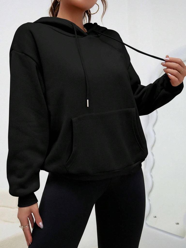 2024 Autumn/Winter Women's Plus Velvet Loose Hooded Sweatshirt