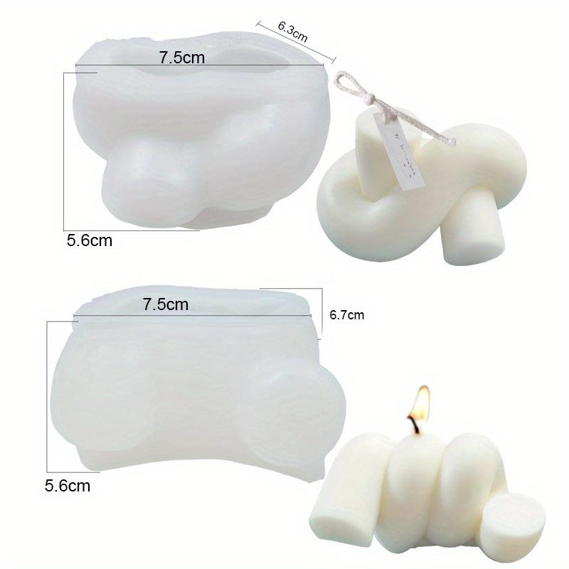 

3D Big Size Tube Knot Candle Silicone Mold Tie Rope Ball Twisted Knitted Knots Candles Mould for Unique Weird Gift Soap mould