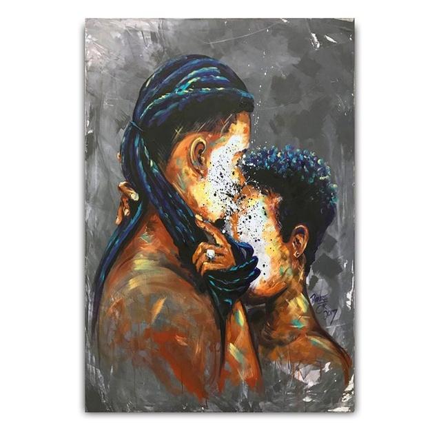 Graffiti-Kunst, abstrakte Figur, Leinwandmalerei, Kronengöttin, Wandkunst, Poster, einzigartige Frisur, sexy Mädchen, Heimdekoration, Wandbild, kein Rahmen