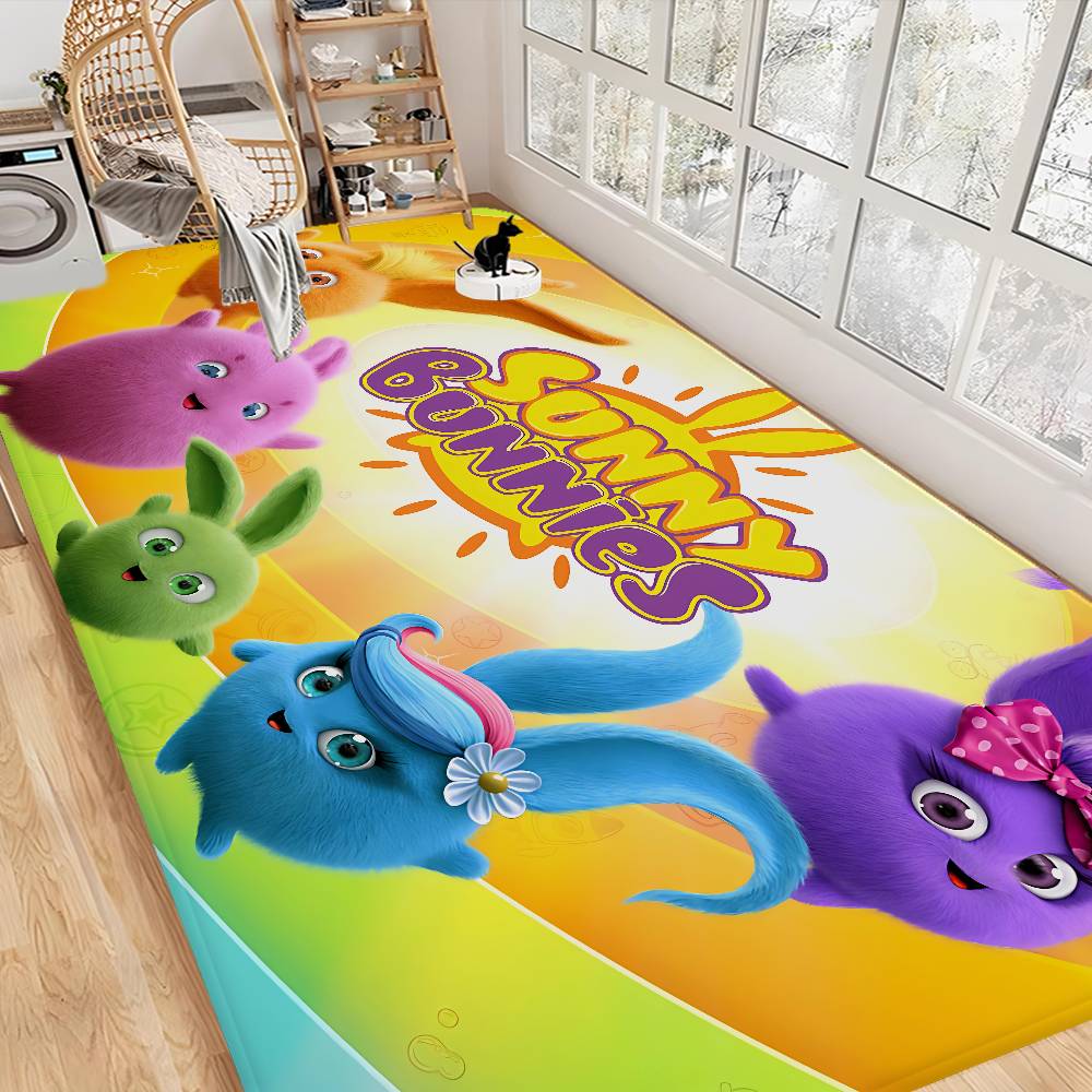 Sunny B-bunnies Floor Mat Rectangle Anti-slip Home Soft Badmat Front Door Indoor Outdoor Mat Hotel Decor Mat