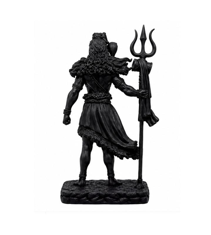 TreegoArt Statuetta Bholenath Mahadev Nera Fatta a Mano da Appoggio per Stanza delle Preghiere, Tempio di Casa e Ufficio - Altezza 4,5 Pollici (circa)