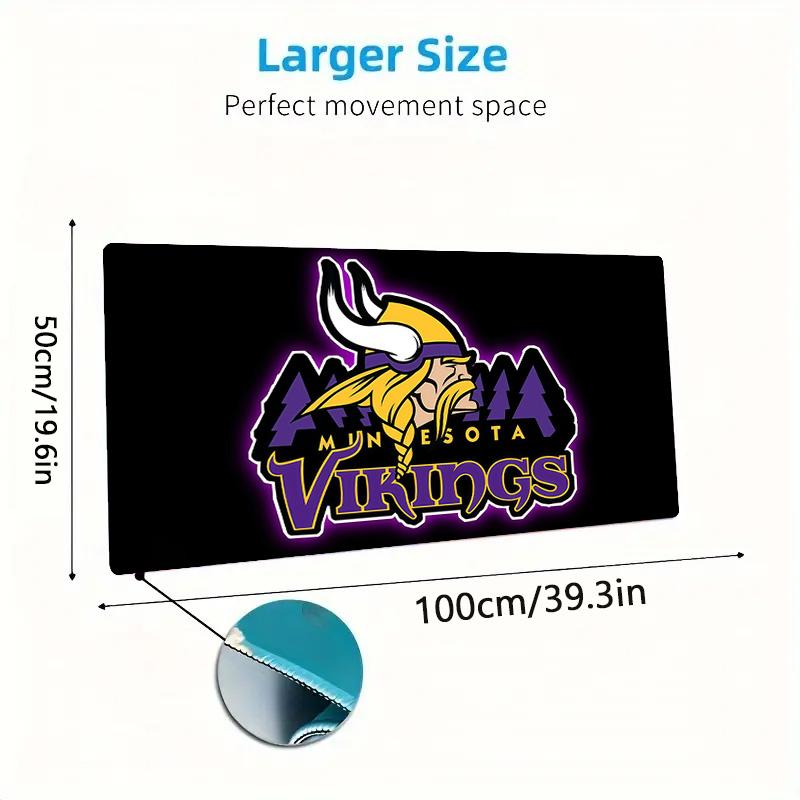 Minnesota Vikings3 Print Cushion Non-slip Laptop Tablet Big Mousepad XXL Mat Mini PC Playmat With Lock Edge