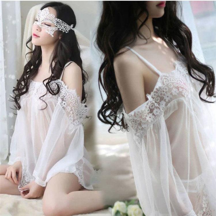 Sexy Lingerie Women Are Extremely Tempting To Flirt Super Saucy Large Size Transparent Lace Suspender Skirt Free Suit