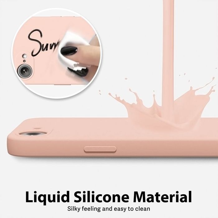 Coque pour iPhone 17e, Protection Silicone Doux Léger Anti-Rayures Antichoc Mat Rose