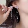 Korean Temperament Purple Butterfly Tassel Long Pendant Dangle Earrings for Women Romantic Exquisite Jewelry Accessories Gifts