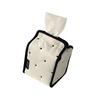 Stylish Striped Fabric Standing Tissue Holder With Removable Designs for Home Office Storage Organization