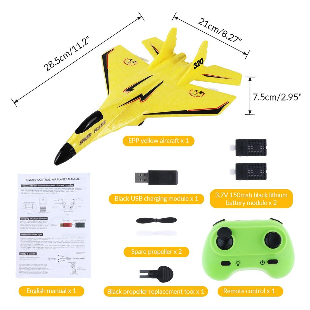 2 CH RC Plane, Foam Airplane, Lightweight Portable Ready Easy to Fly, Gift Glider Remote