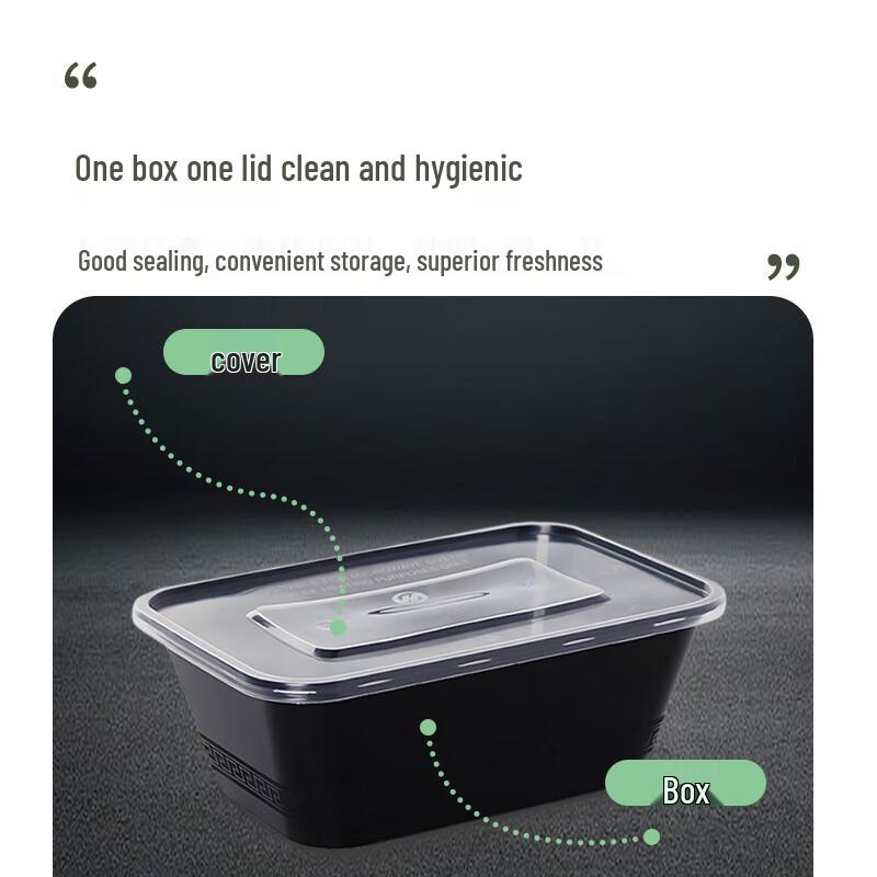 Ronghe Disposable 1000ml Rectangular Takeaway Meal Boxes