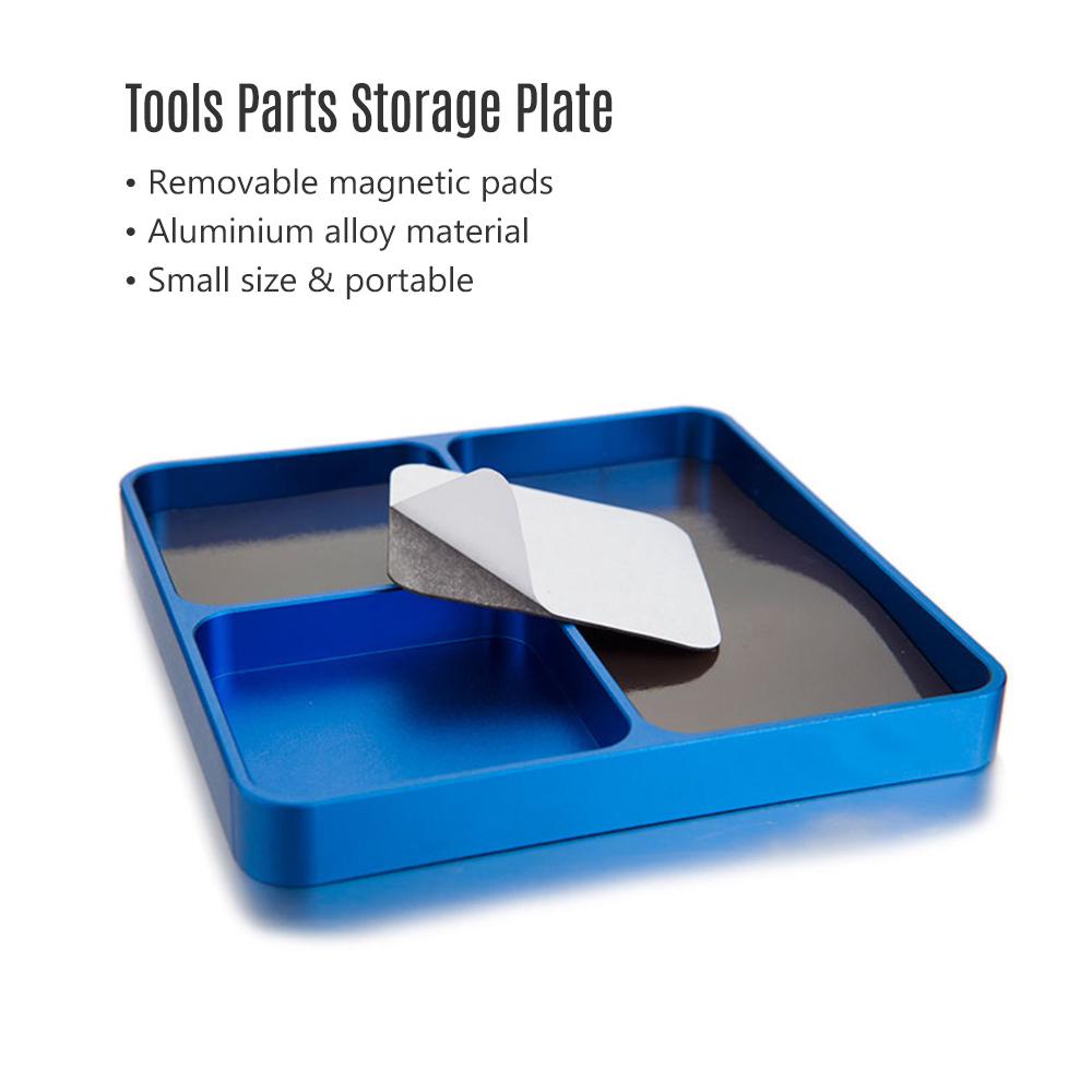 Magnetic Desktop Screws Tools Parts Tray Holder Storage Plate Box Case