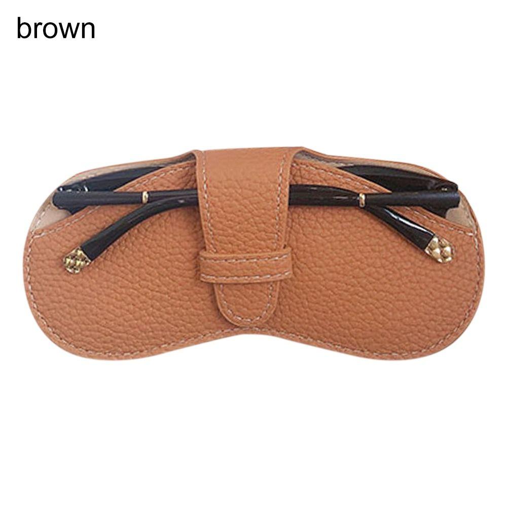 

Glasses Bag PU Leather Anti Pressure Sunglasses Storage Bag Protective Cover Glasses Case Spectacle Case коричневий