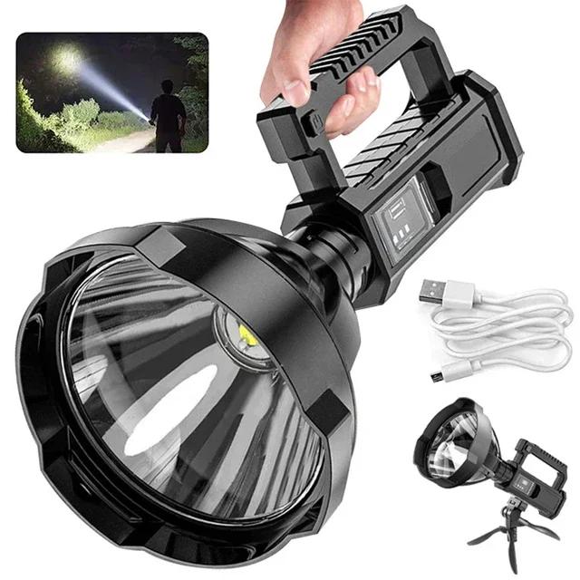 LED Multifunctional Flashlight Rechargeable Strong Light Long-distance Searchlight Waterproof Outdoor Camping Handheld Light