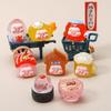 8 Stück Süße Cartoon-Schweinchen-Puppe Miniatur-Ornament Leuchtend DIY Kleine Ornamente 8 Stück/Set Harz Schreibtisch Statue Anhänger Zubehör