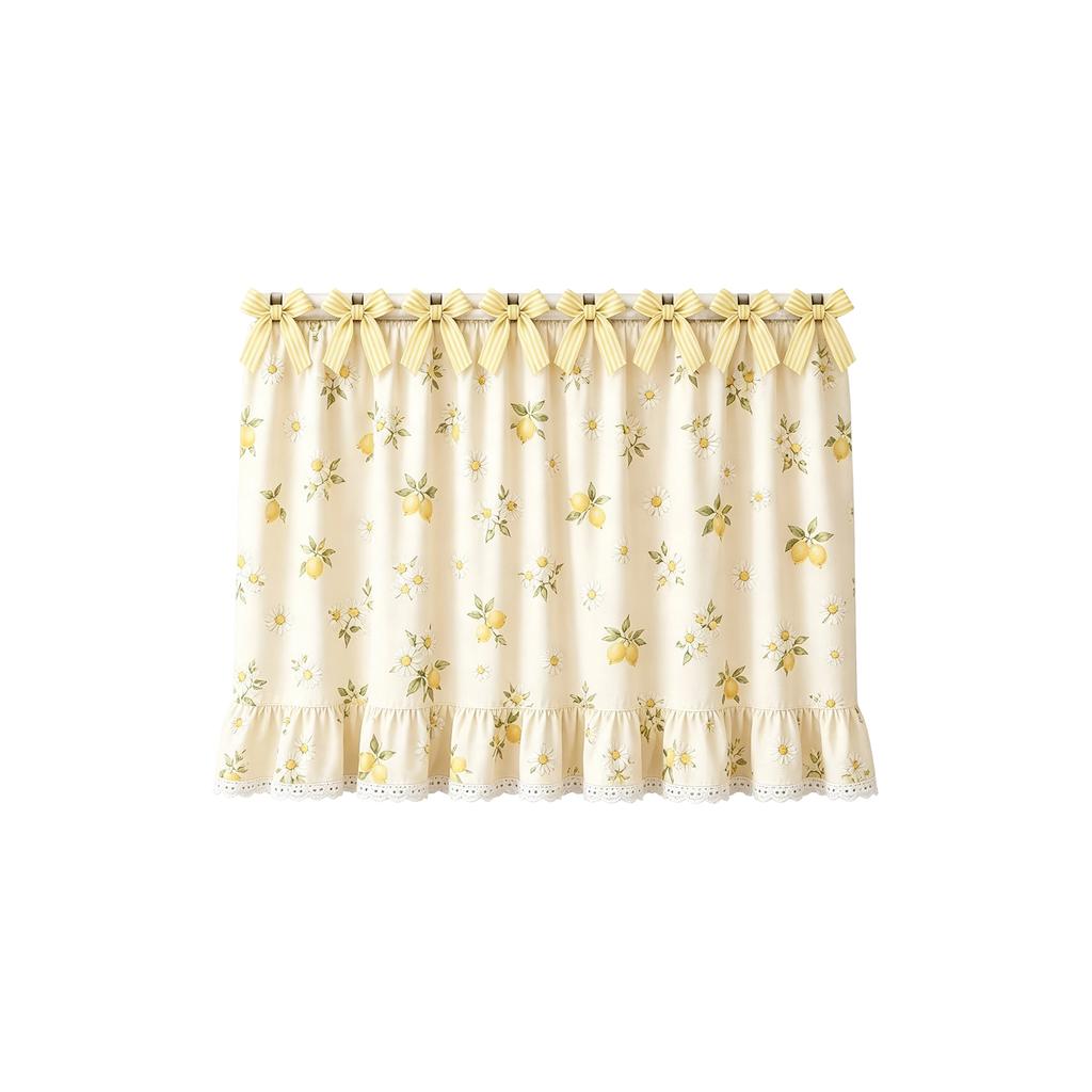 Farmhouse Kitchen Oven Skirt 78x55cm Decorative Ruffled Edge Oven Cover with Bow Tie Top for Rustic Style Kitchen Window Treatment