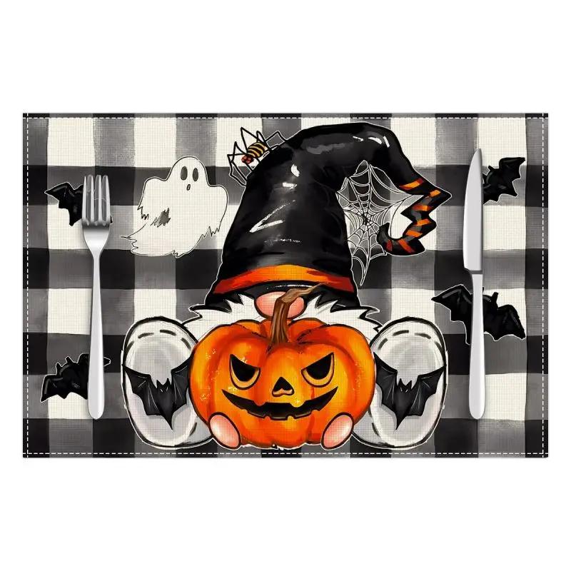 1PC Halloween Placemat Festival Kitchen Linen Dinning Table Mats Bowl Coffee Cup Pads Mats Home Decor