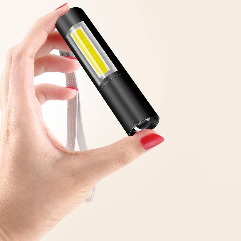 Mini LED Flashlight USB Rechargeable COB Flashlight Waterproof Lighting USB Charging Portable COB Lights Outdoor Lighting New LED Light Flashlight