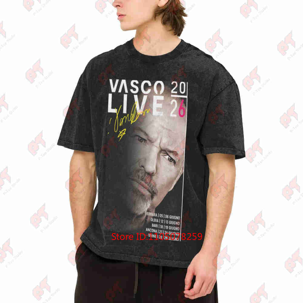Modena Park Vasco Rossi Concerto Vintage Washed Tee Pure Cotton T-Shirt