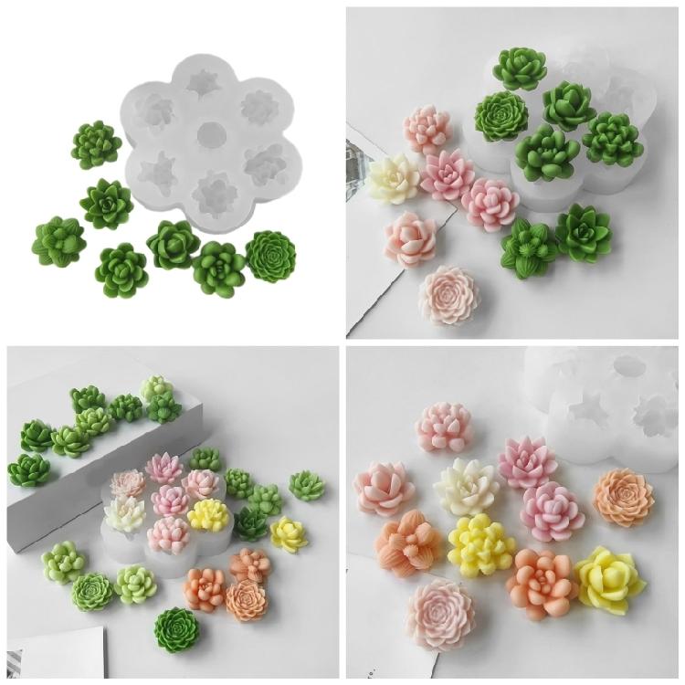 Crystal Resin Plaster Decoration Mold Easy Demold Silicone Mold for Succulent Plant Crystal Gypsum Decorations