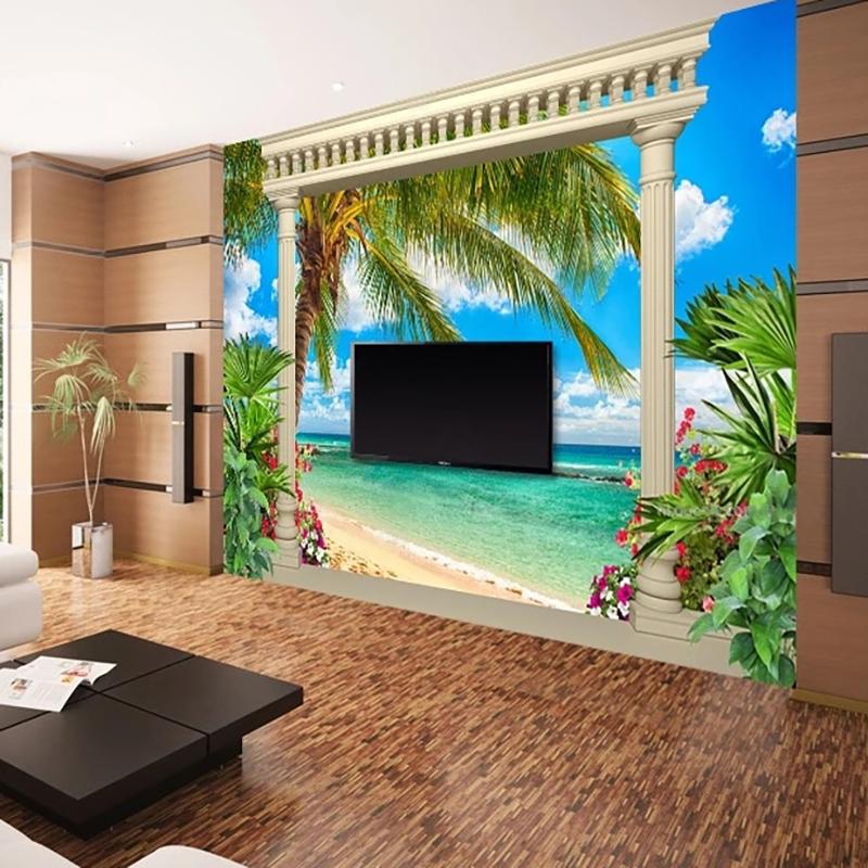 Tapet Personalizat Poster Coloana Romana Plaja Vedere Marii Murale 3D Pentru Sufragerie TV Canapea Decor Home Decor Tapet Tapet