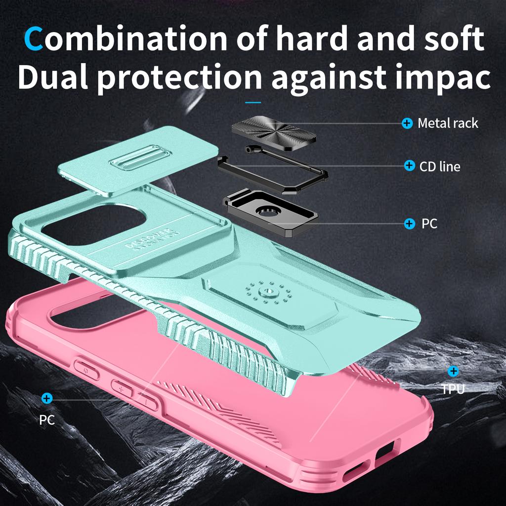 Slide Lens Protector Phone Case for Google Pixel 9A 9 Pro XL Cover Metal Ring Kickstand Car Mount Pixel 7 8 Pro Phone Shell
