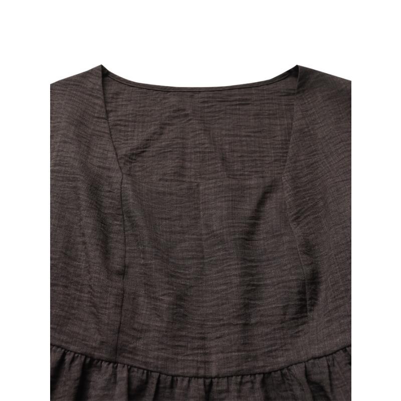 Square-neck Lotus Leaf Hem Long Pants, Plus-size Fashionable Long-sleeved Lotus Leaf Top, Wide-leg Long Pants Two-piece Set