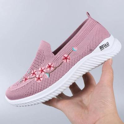 Damen-Sneaker Netz atmungsaktiv floral Komfort Mutter Schuhe weich einfarbig Mode Damen Schuhwerk leicht Zapatos De Muje