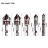 3/5Pcs 5 Flute Titanium Countersink Drill Bit Set With Automatic Center Punch For Woodworking Diy Metal Drilling