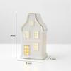 LED Light Up Porcelain Village House White Tabletop Ornaments New House Figurines  Winter Decor