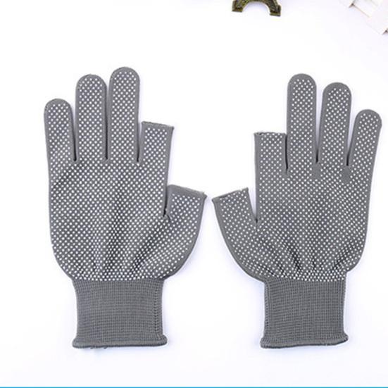 1 Pair Sports Gloves Fingerless Anti-slip Sun Protection Polyester Open Finger Fishing Tea Picking Gloves Outdoor Sports