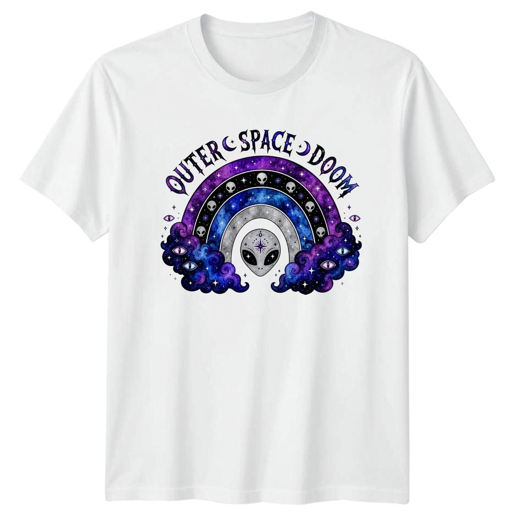 Outer Space Doom T-Shirt Gothic Alien Cosmic Rainbow Space Lover Gift