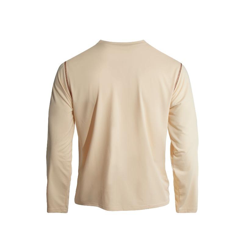 Men's Solid Color Stand Collar Henley Shirt, Long Sleeve Business Casual Sports Top, Spring Summer Daily Versatile Pullover T-Shirt