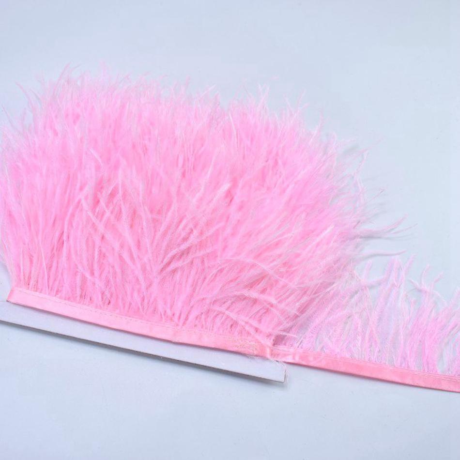 100Cm Natural Ostrich Feather Trim Ribbon Crafts Diy Boho Wedding Dresses Sewing White Plume Tape Party Home Decoration