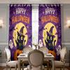 2pcs Halloween black cat pumpkin ghost print curtains holes light blocking living rooms bedrooms home decorations