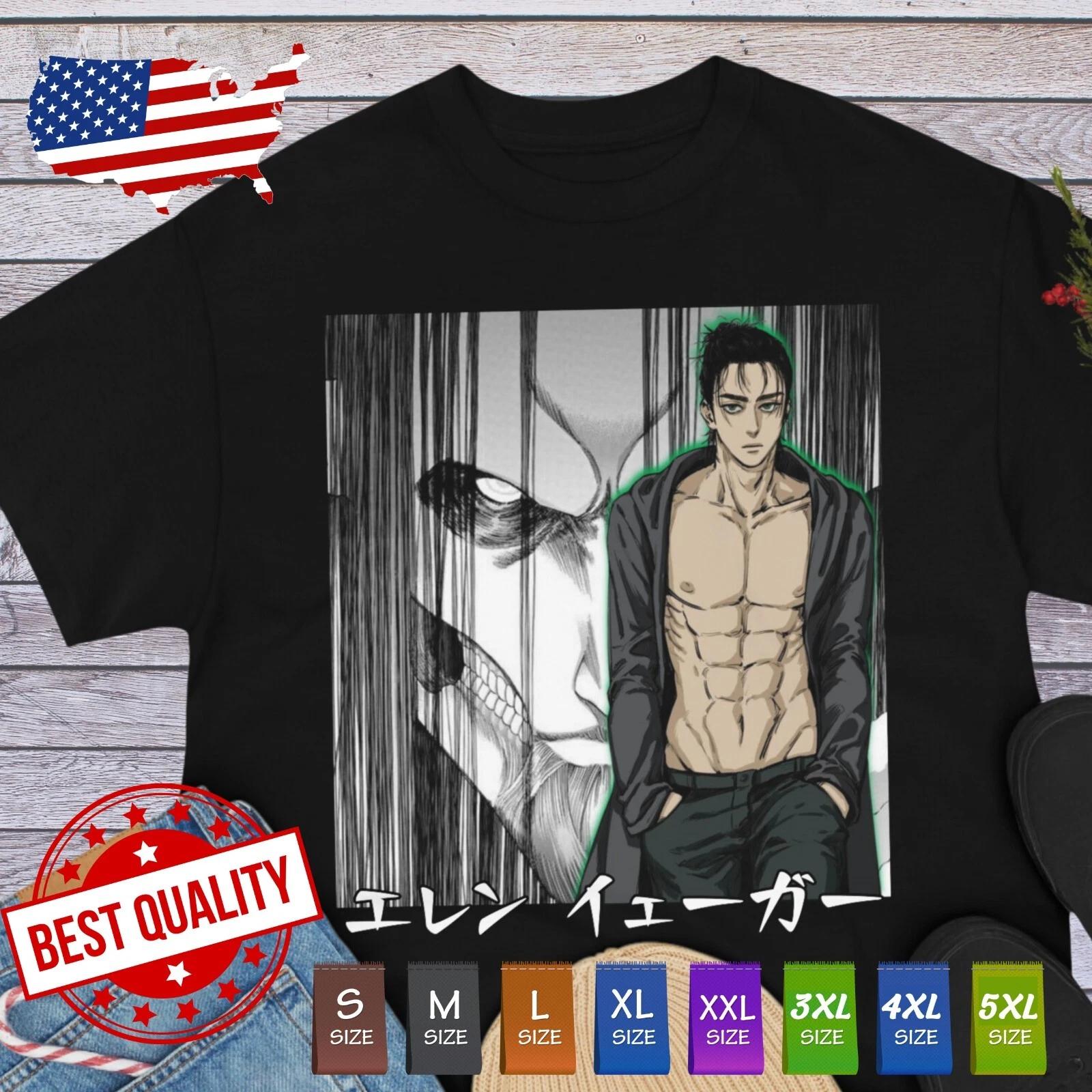 

Eren Jaeger T Shirt Attack On Titan Tee Ecchi Japan Anime Manga SNK Kawaii Yaoi XL