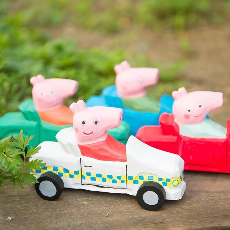 Peppa Pig Wooden Handcrafted Diy Car Toy For Kids And Home Decor With Modern Art Style