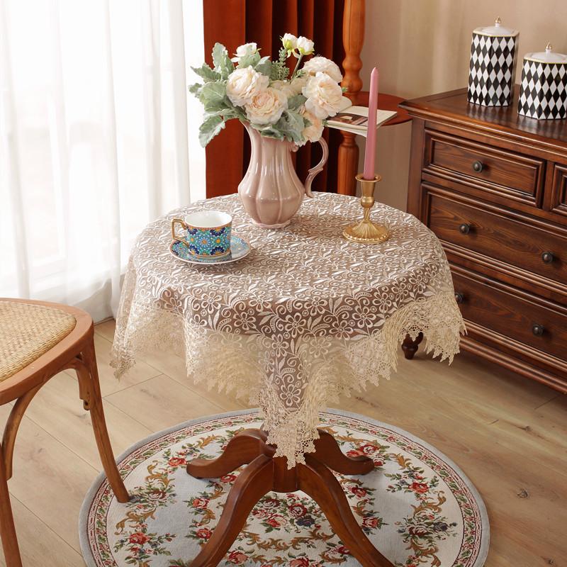 Amazon Lace Embroidery Water-Soluble Lace Pastoral Table Cloth Coffee Table Cover Tablecloth
