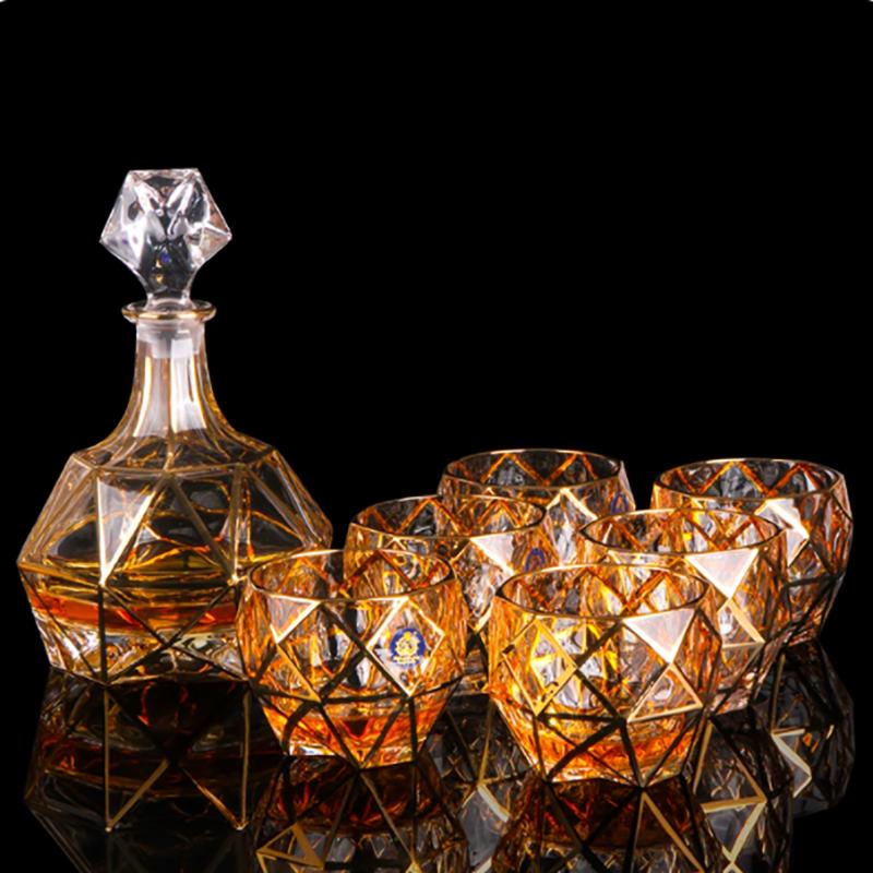 Flavinmci Diamantové Zlaté Křišťálové Karafy na Whisky