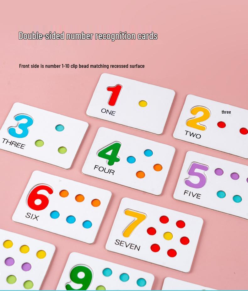 Montessori Educational Number Clip Beads - Early Math Color Matching Puzzle for Kids