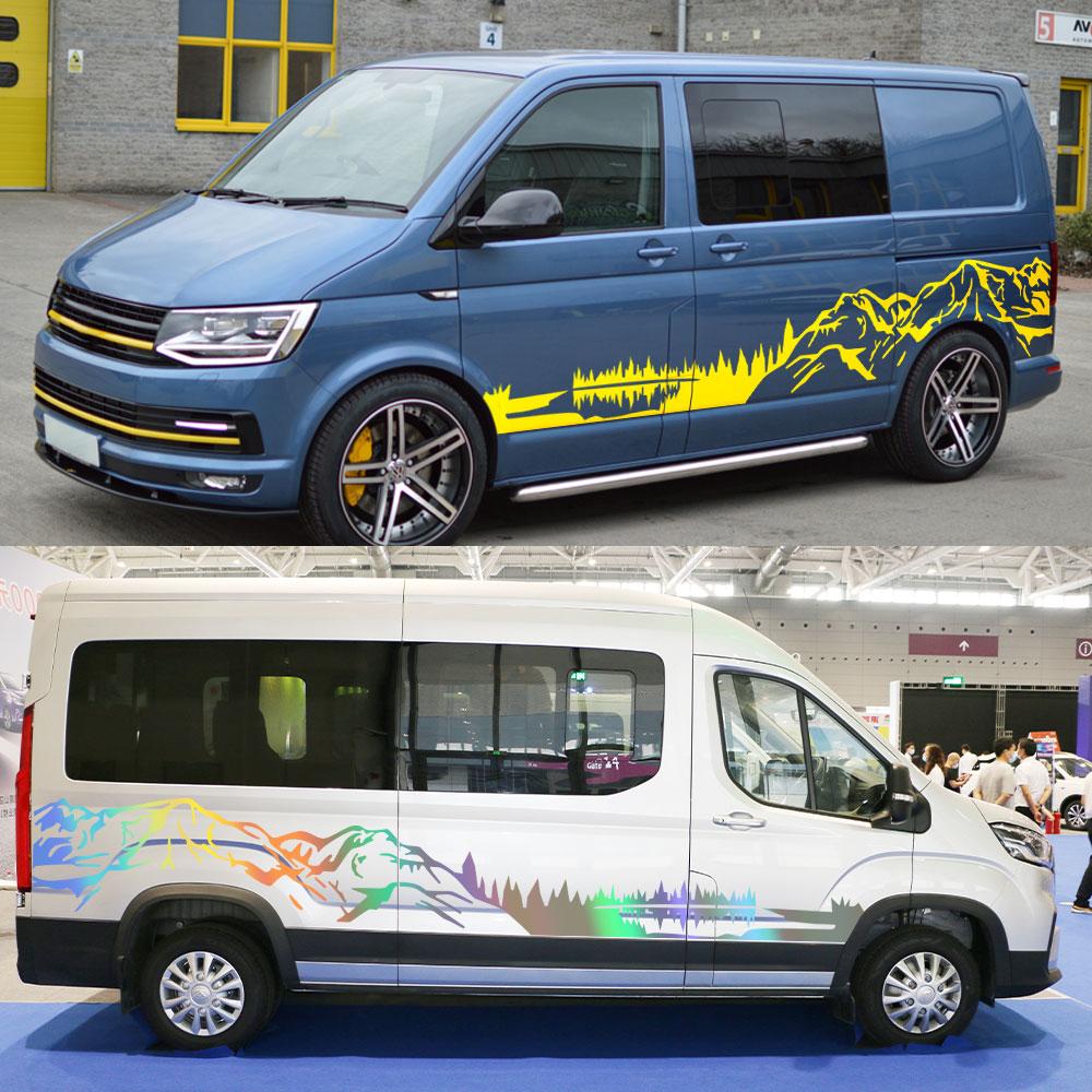Car Stickers For Volkswagen VW Caravelle Multivan California Transporter T3 T4 T5 T6 Accessories Camper Van Mountain Vinyl Decal
