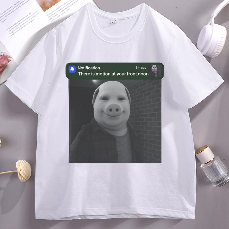 John Pork Meme T Shirt Brainrot Tee Teenager Unisex Unisex Cotton Short Sleeve Tshirt Comfortable Casual Round Neck Tshirt Clothes