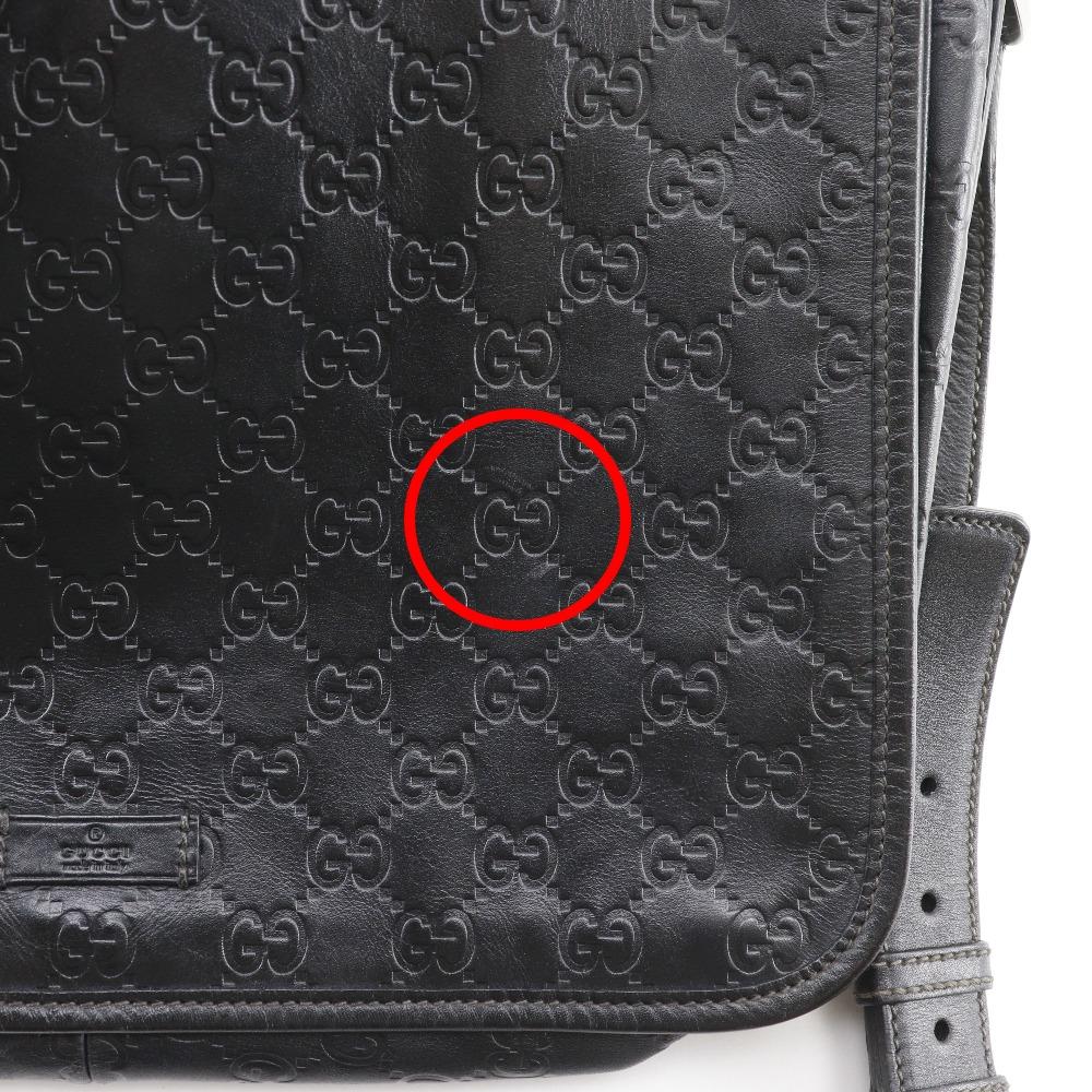 Gucci Messenger-Umhängetasche 145844 GG schwarz Sima-Leder Herren Gebraucht