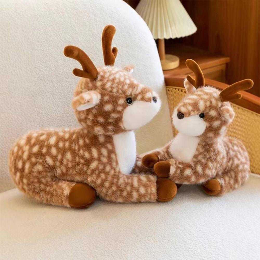 Fluffy Christmas Deer Toy Interactive Stuffed Animal Dolls Toys  Home Decor