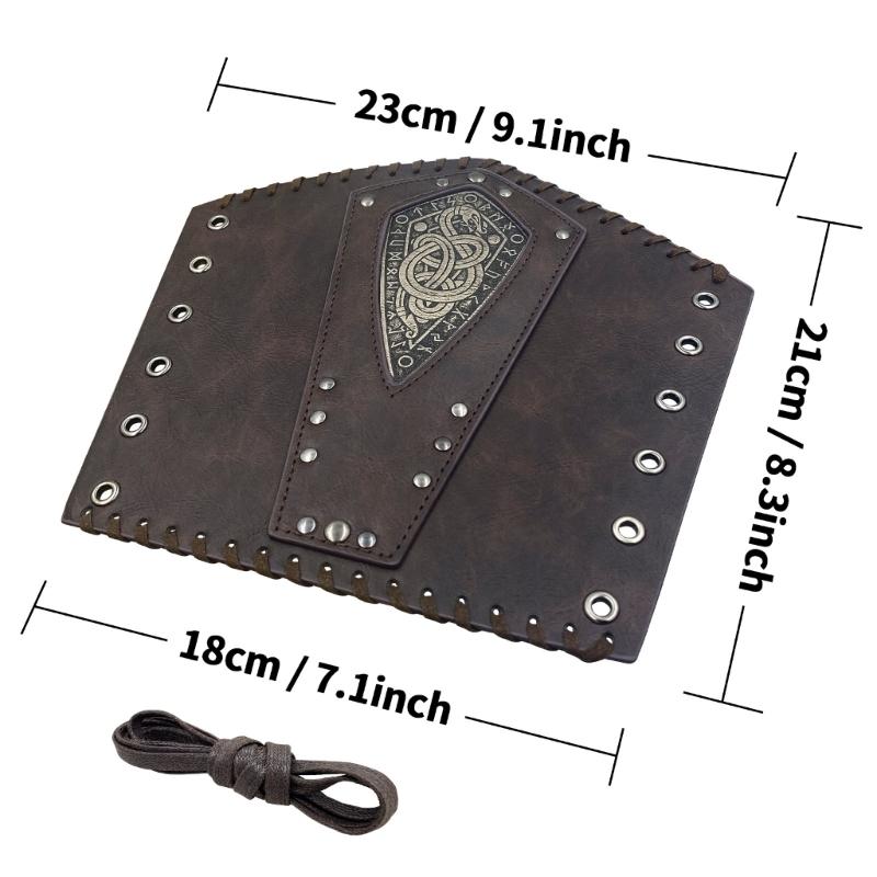 Halloween Medieval Arm Bracer with Embossed Pattern Adult Role Play Renaissances Pirate Knight PU Pirate Wristband