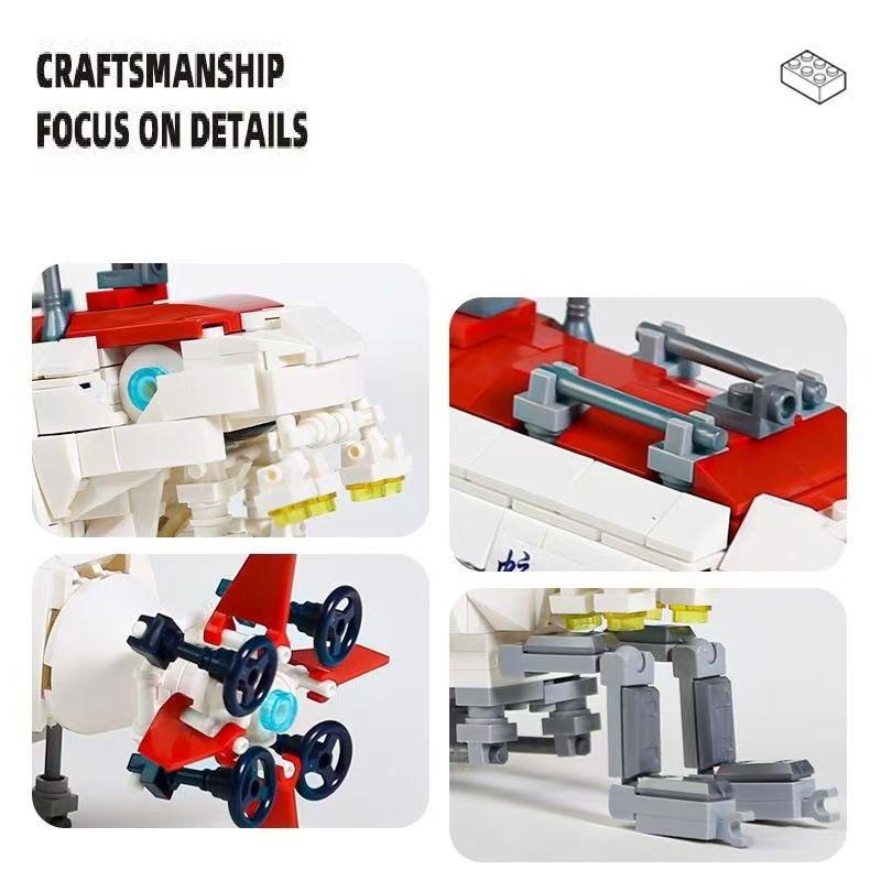 412PCS Manned Deep-sea Submersible Detector Building World War II Military Ship Battle Ship Small Particle Bricks Toys For Boy