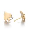 Minimalist Stainless Steel Heart & Sunflower Star Stud Earrings - "I Love You" Gesture